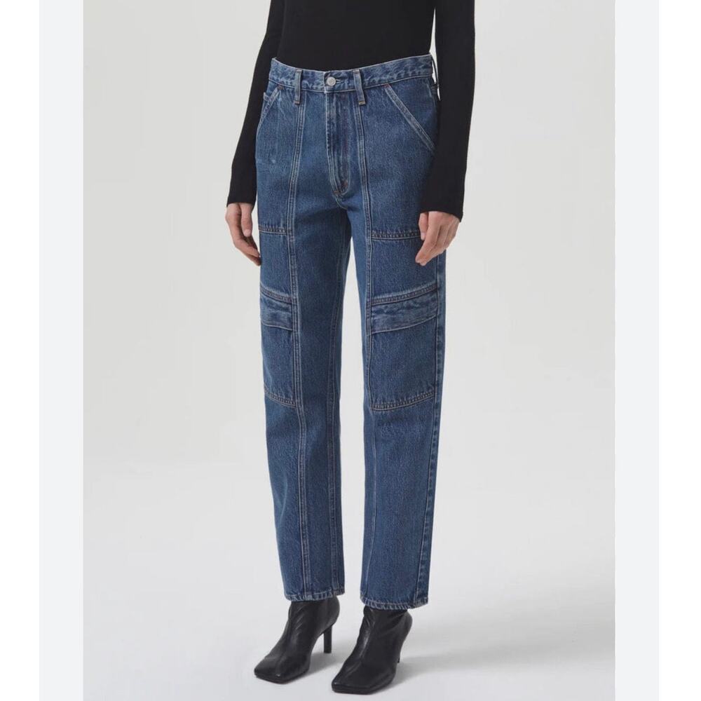 Agolde Cooper Cargo Jeans in Regulation Size 31 High Rise Straight Leg NWT